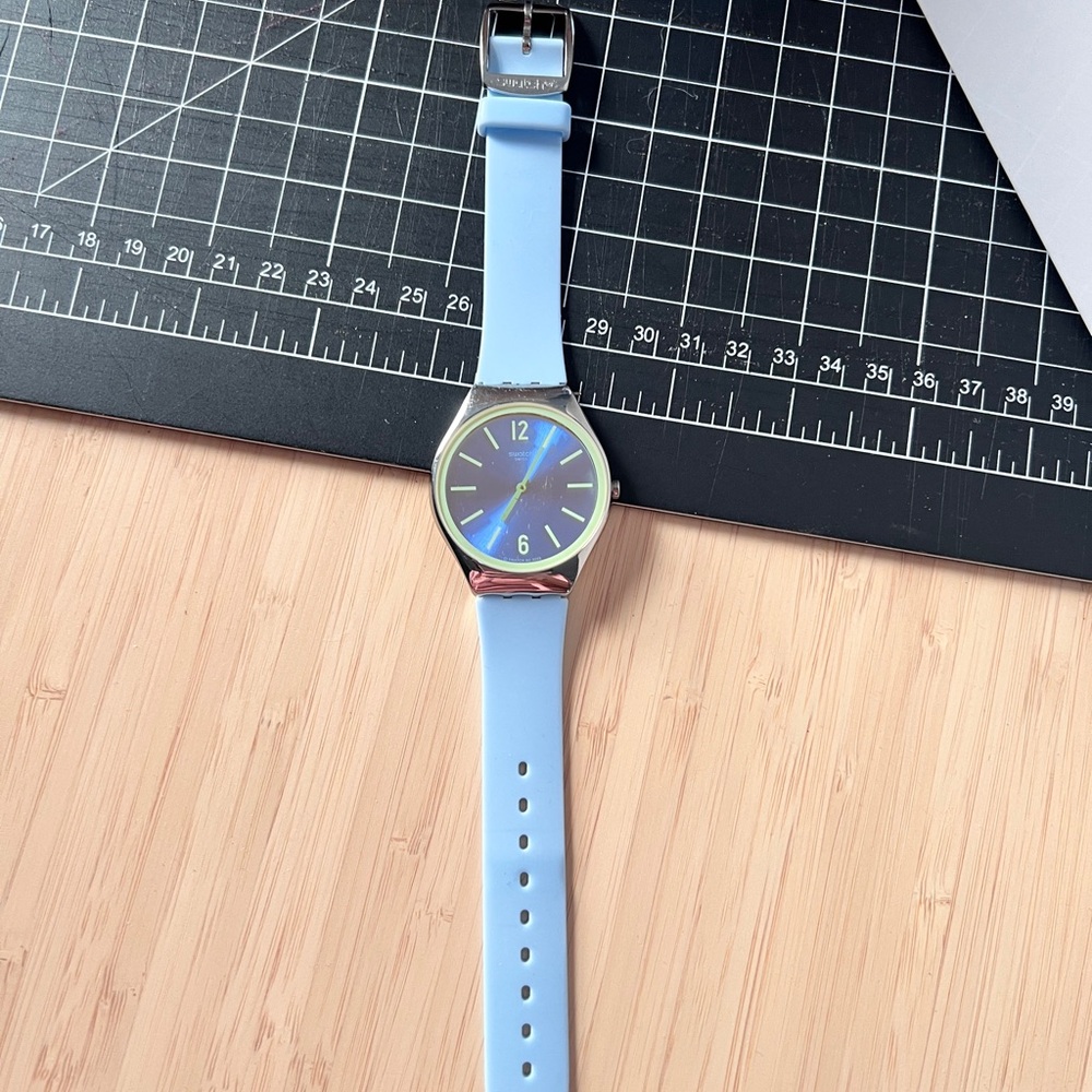 Swatch - Midday Sky - Light Blue Silicone Strap Analog Watch